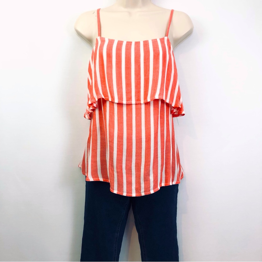 NWT Abound Coral Stripe Spaghetti Strap Top